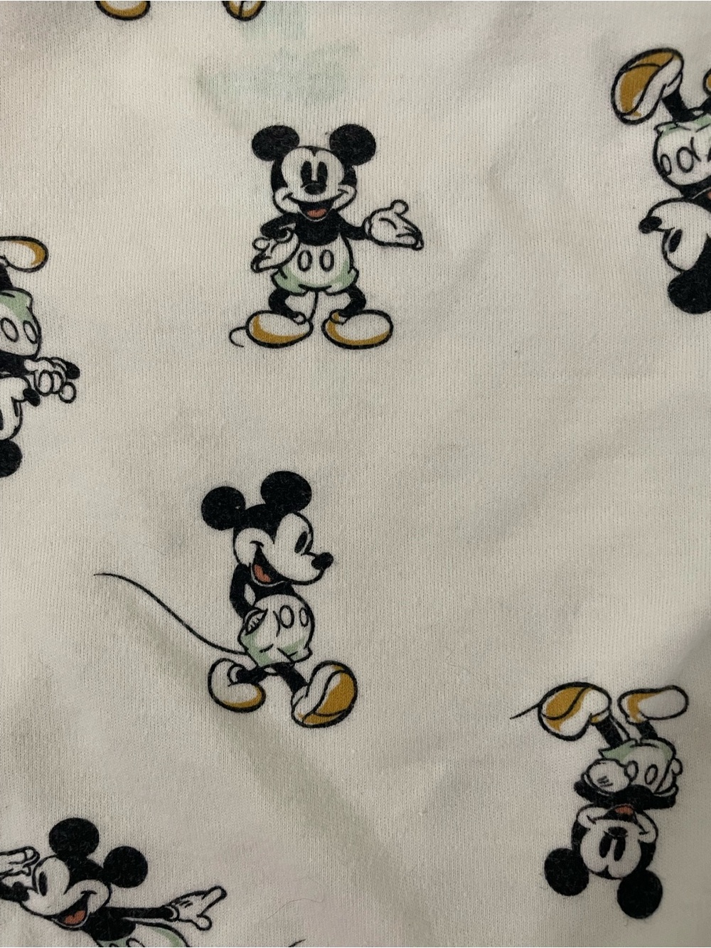 Disney Cream Mickey Mouse Printed Long-Sleeve One-Piece - Picture 9 of 10
